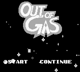 Out of Gas title screen for GameBoy